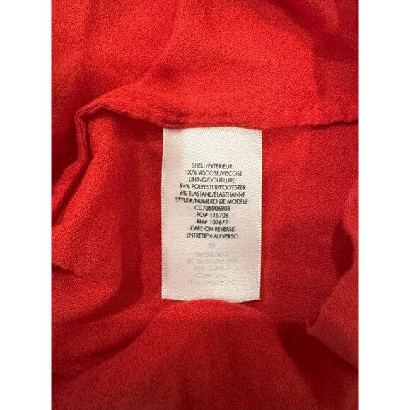 Alice + Olivia Womens Sz 6 Red Draped Elastic Waist Flare One Shoulder Romper - Picture 4 of 7